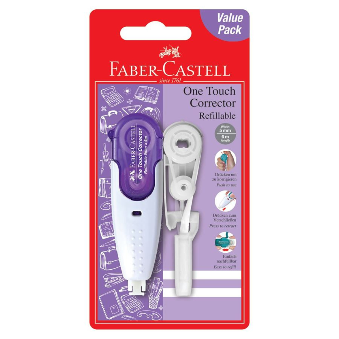 Image shows a purple Faber-Castell correction pen