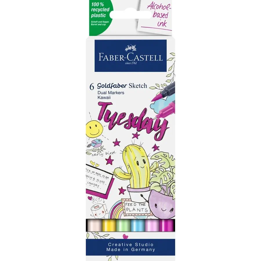 Image shows a set of Faber-Castell sketch markers