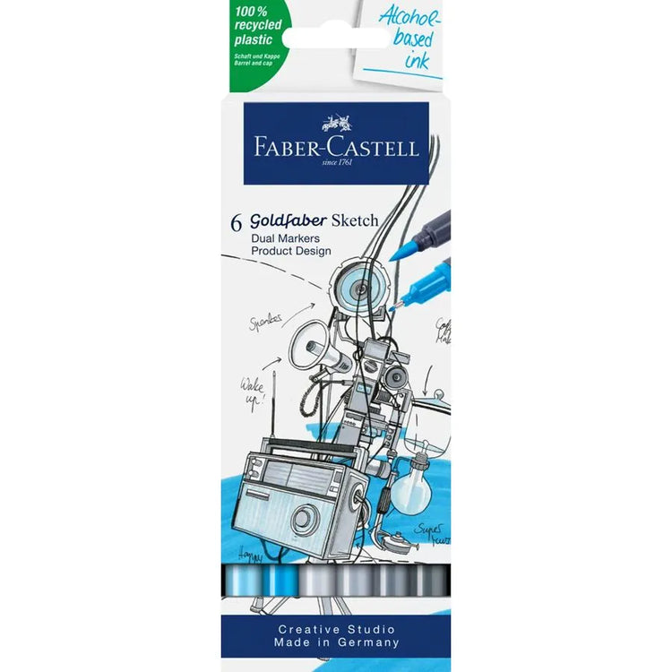 Image shows a set of Faber-Castell sketch markers