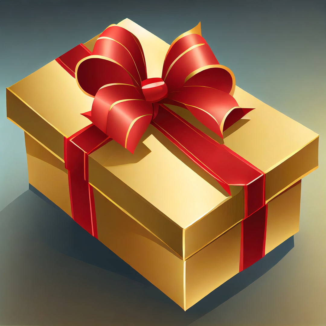 Image shows a gold gift box