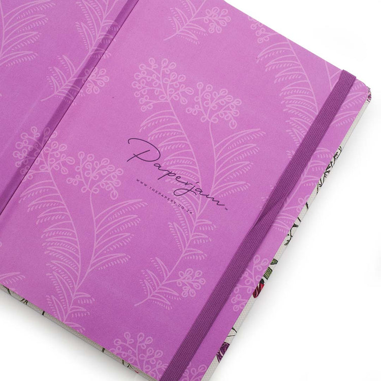 Image shows the endpapers of a Flower and bugs journal