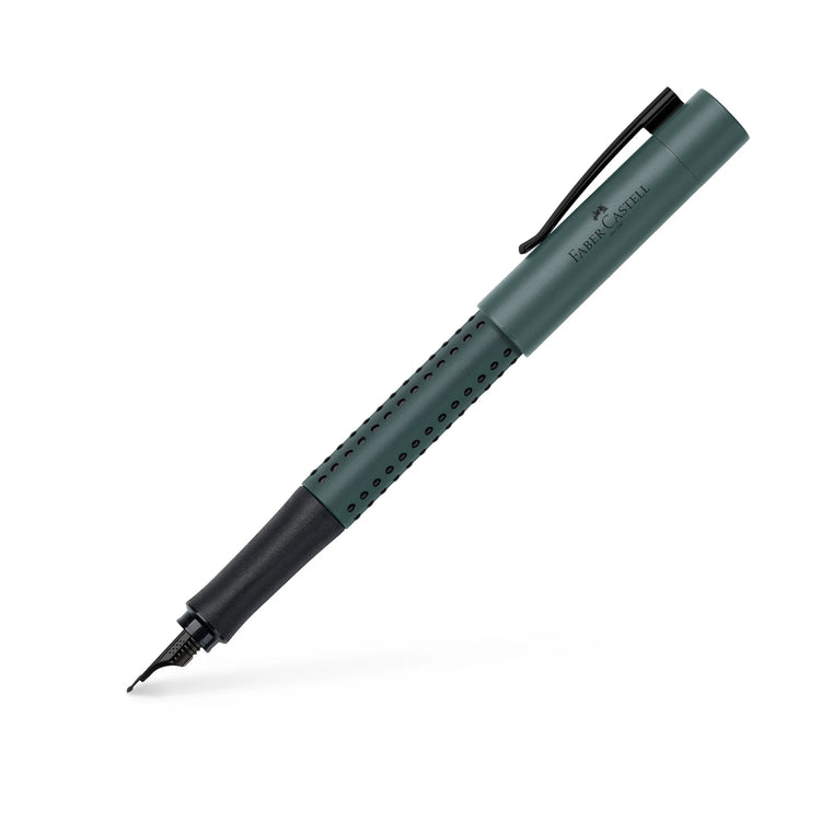 Image shows a green Faber-Castell fountain pen 