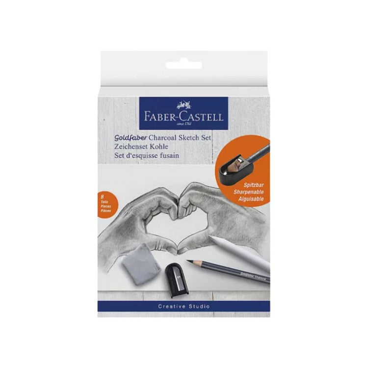 Images shows a Faber-Castell charcoal drawing set 
