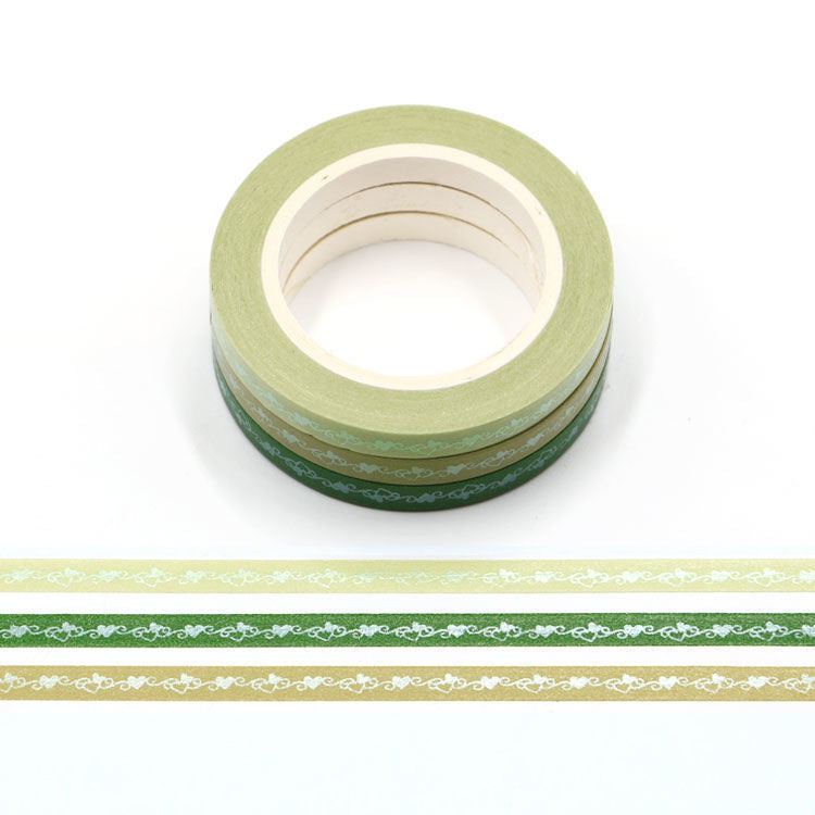 Image shows a green set of washi tapes