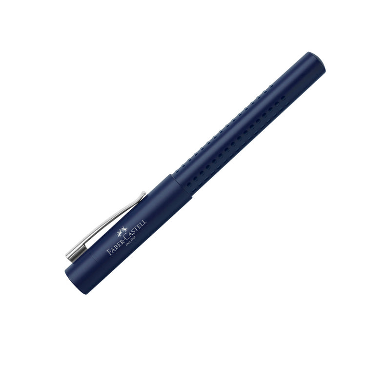 Image shows a navy blue Faber-Castell fountain pen