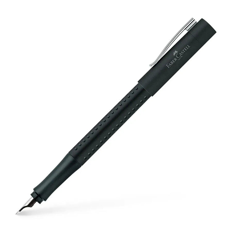 Image shows a black Faber-Castell fountain pen