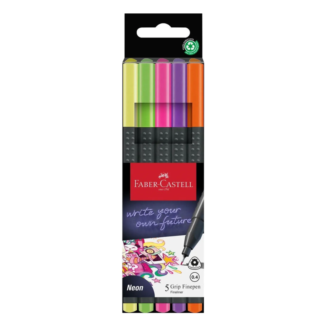 Faber-Castell Grip Fine Pens (wallet of 5)