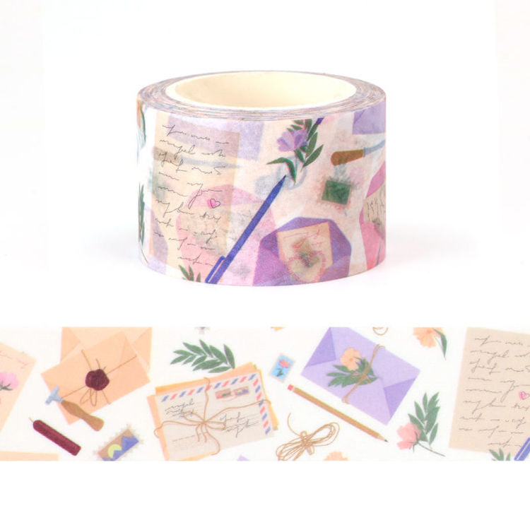 Image shows a washi tape with letters