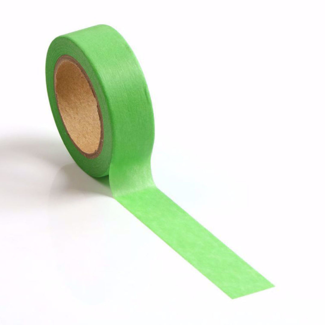 Image shows a light green solid washi tape