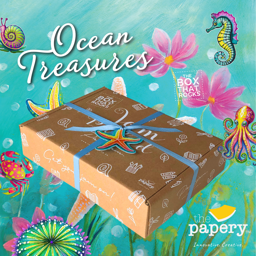 Image shows an ocean themed stationery box