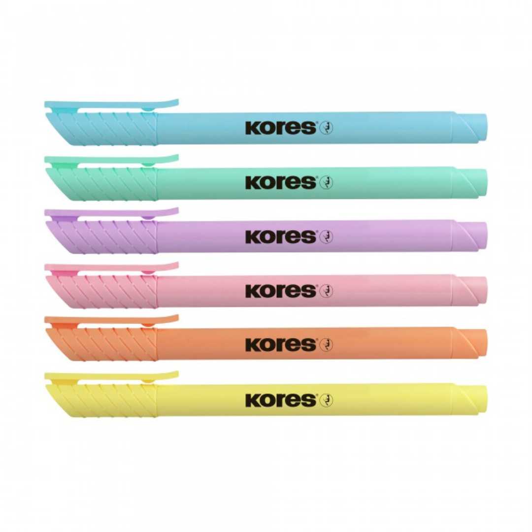 Image shows a set of 6 Kores Pastel high liners