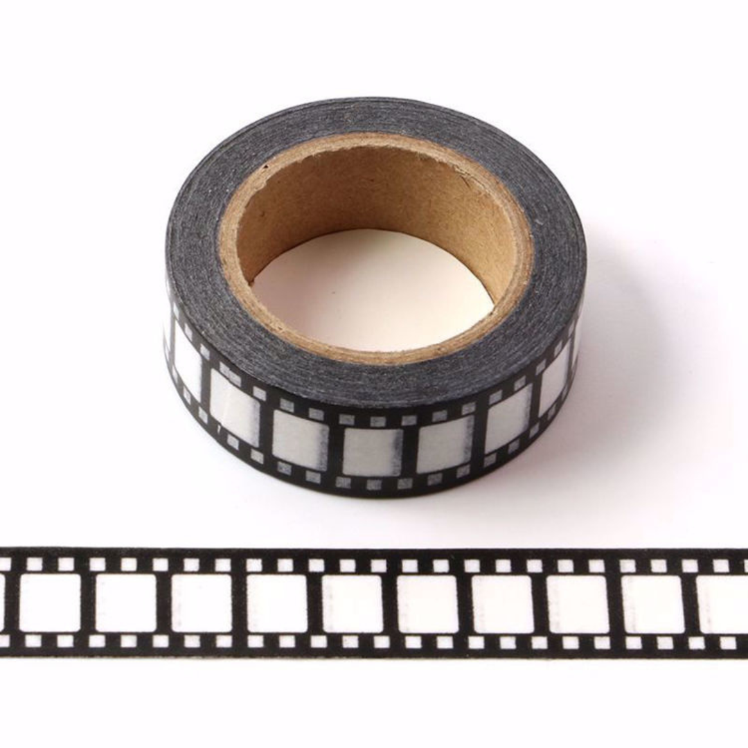 Image shows a washi tape with a printed photo reel