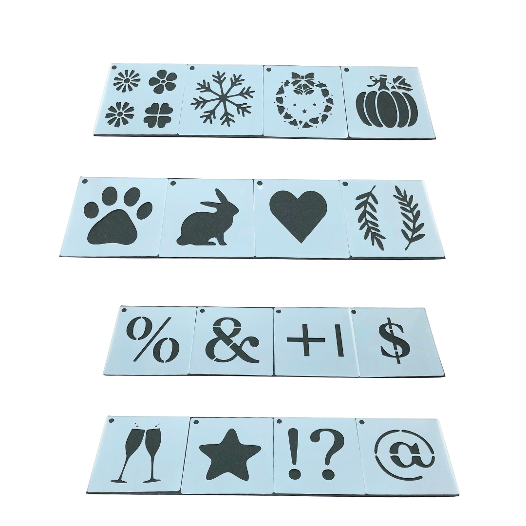 Letters, Numbers and Symbols Journaling Stencil Set