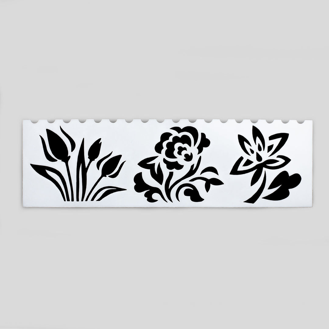 Image shows a floral stencil