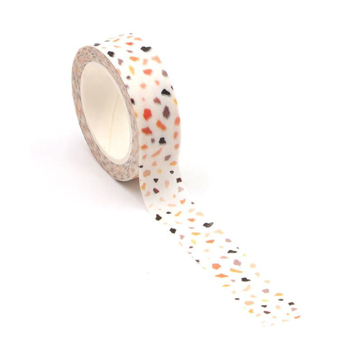 Image shows a washi tape with a terrazzo theme
