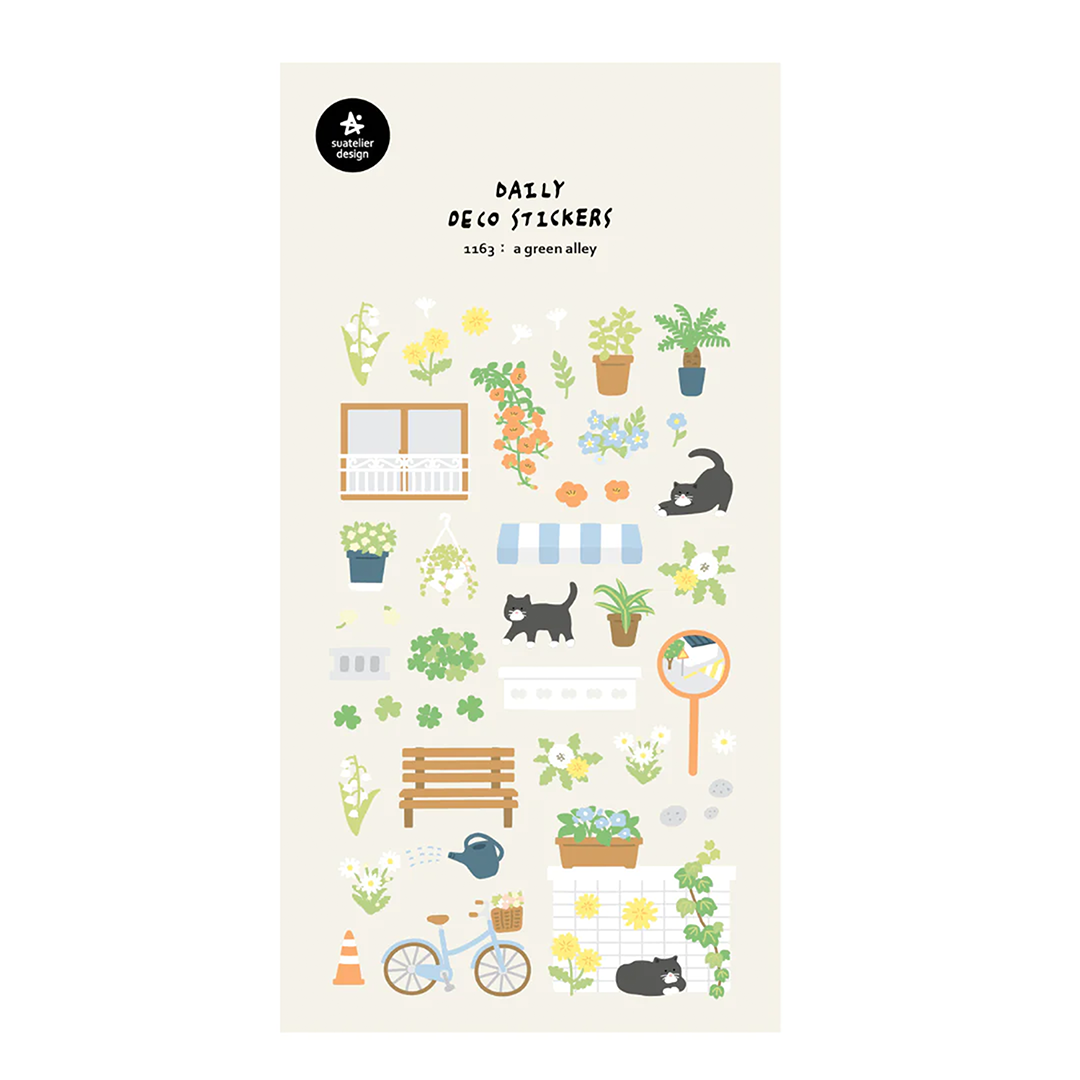 Image shows a floral garden themed sticker pack