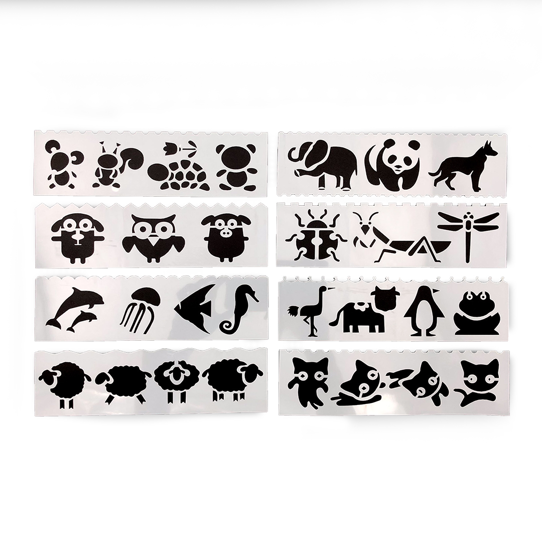 Mixed Animal Stencil Set of 8