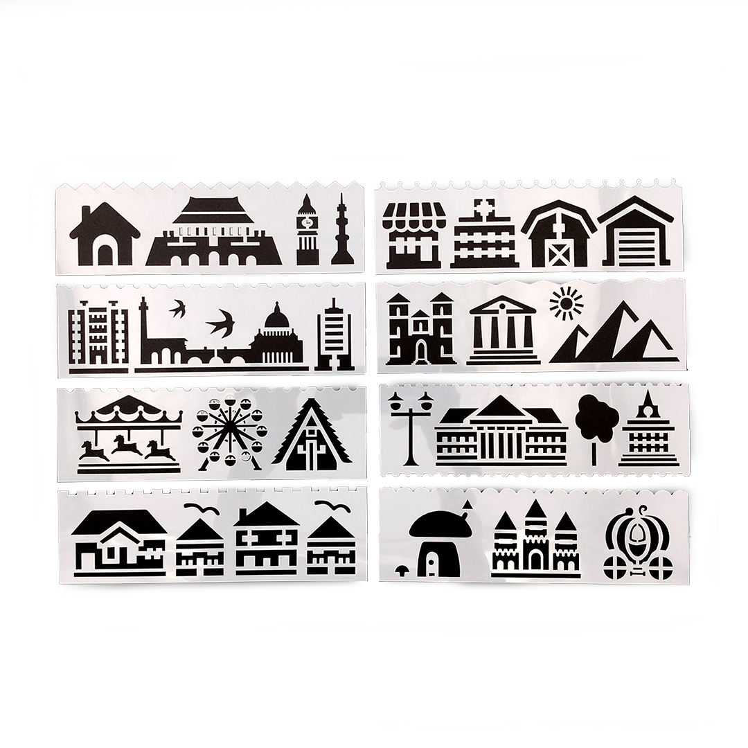 Mixed Architecture Stencil Set of 8