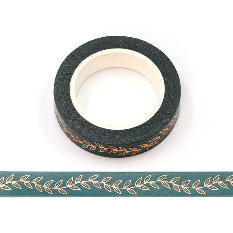 Image shows a beautiful gold leaves pattern washi tape