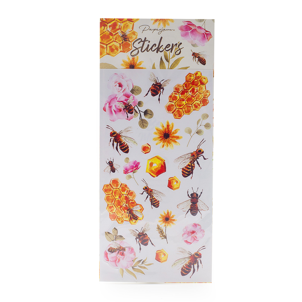 Image shows a bee themed sticker pack