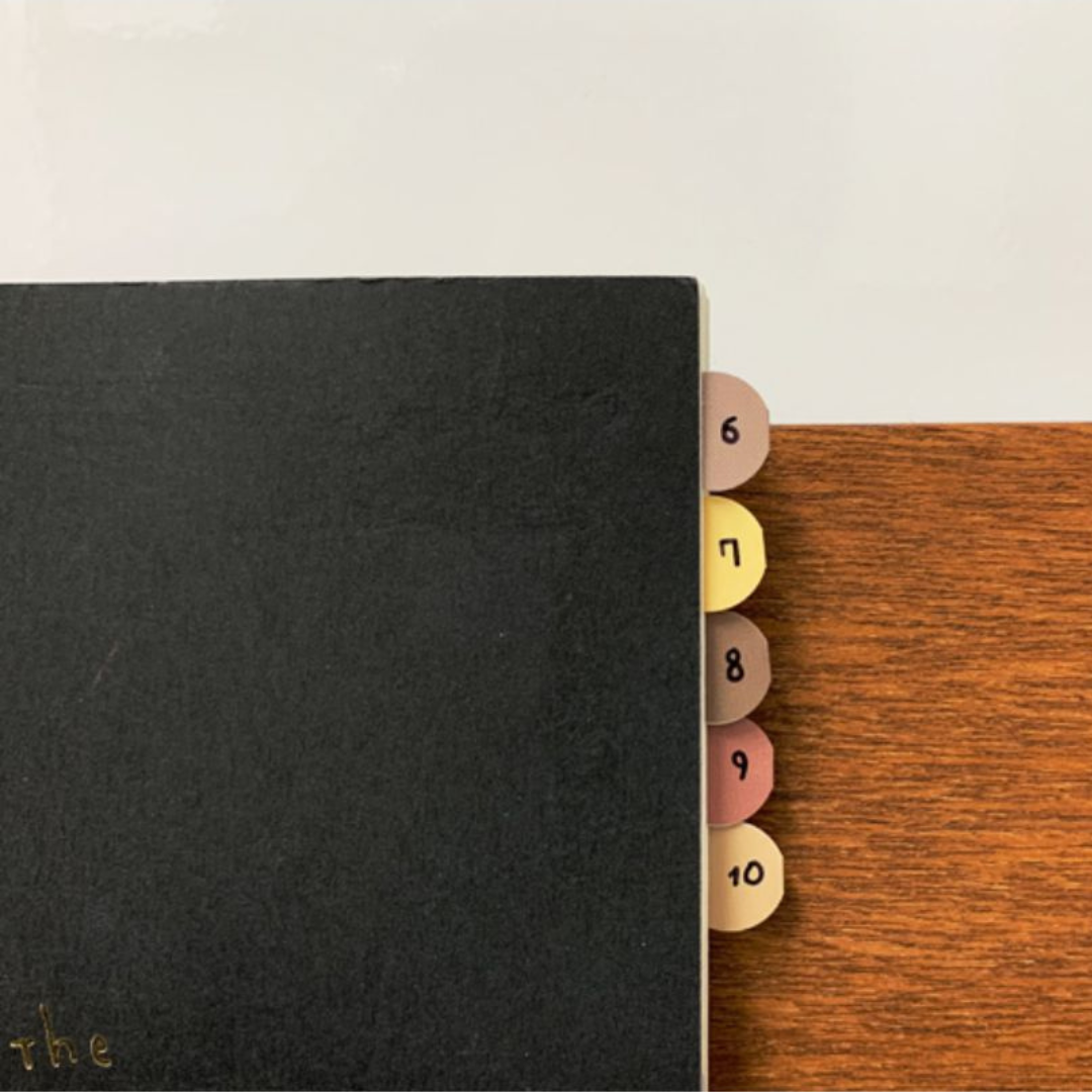 Deco Paper - Beige Dots Index Tabs Sticker Pack