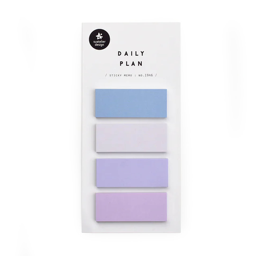 Image shows a blue and violet memo pad set