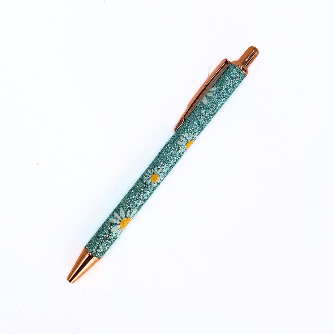 Glitter Daisy Pens