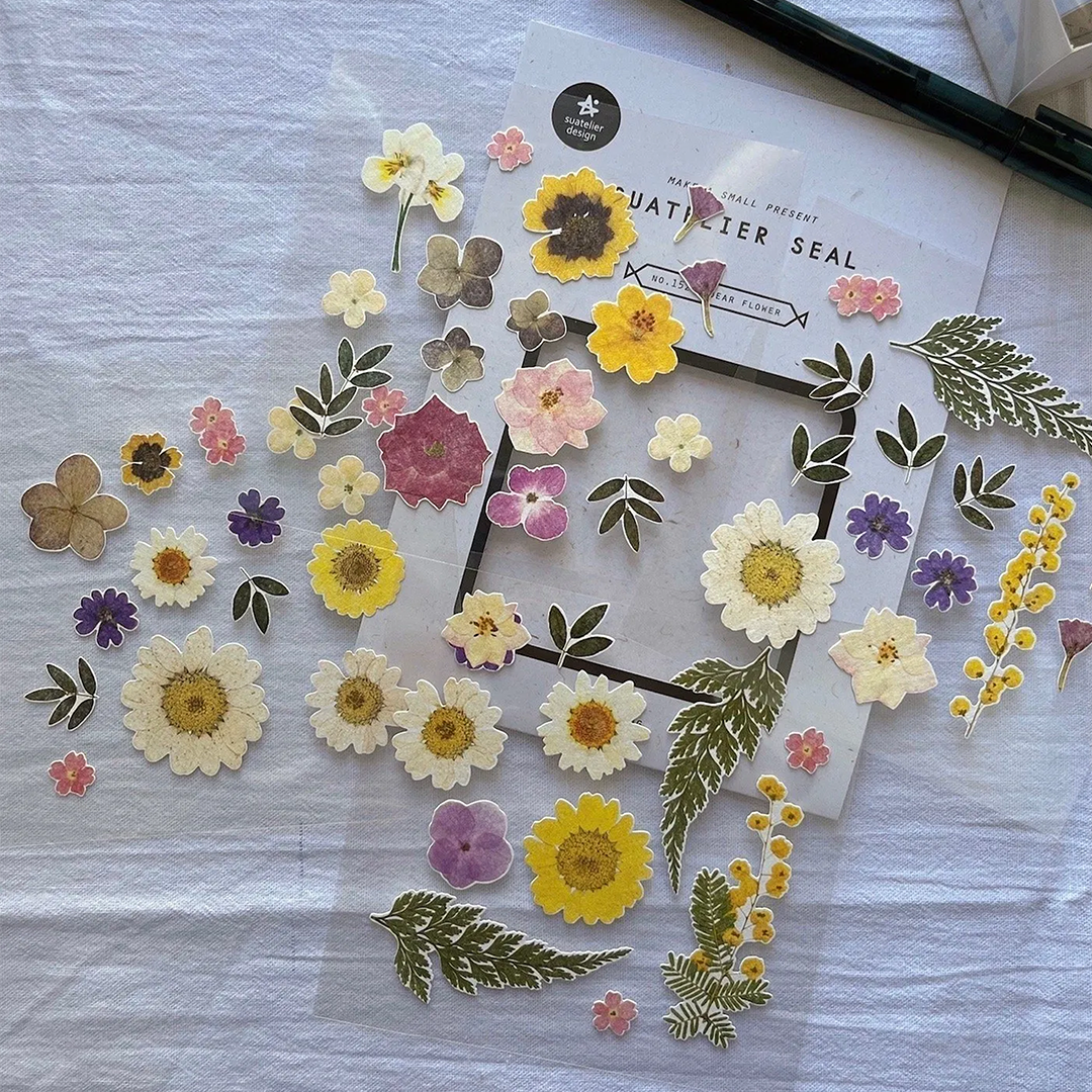 Image shows a floral sticker pack