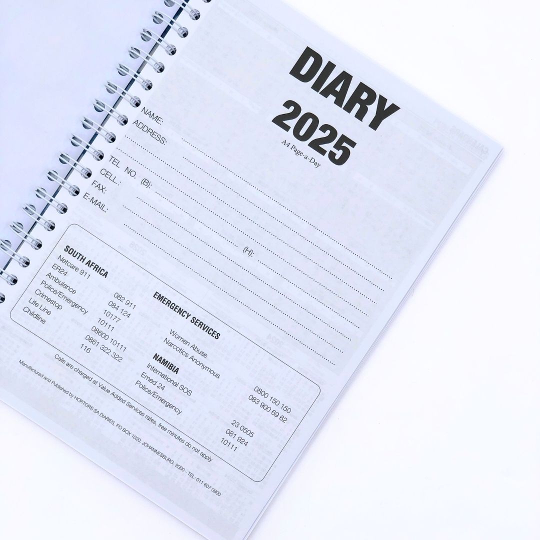 Deoflex 2025 A4 Page-a-day Wire-bound Diary