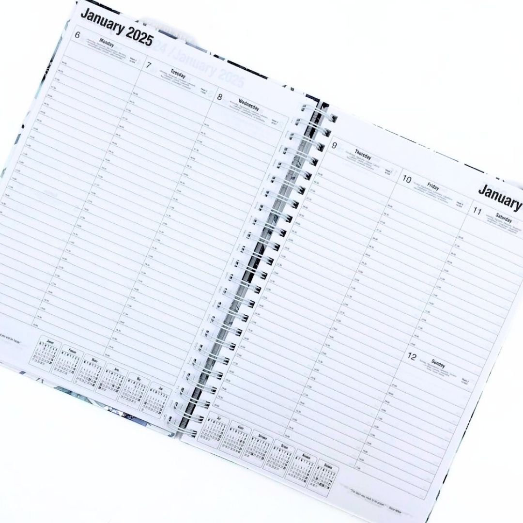 A4 Week-to-view Wirobound 2025 Diary / Journal Combo