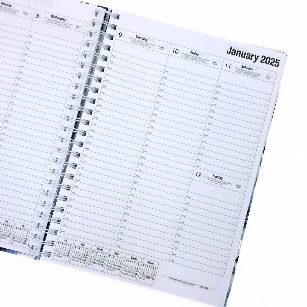 A4 Week-to-view Wirobound 2025 Diary / Journal Combo