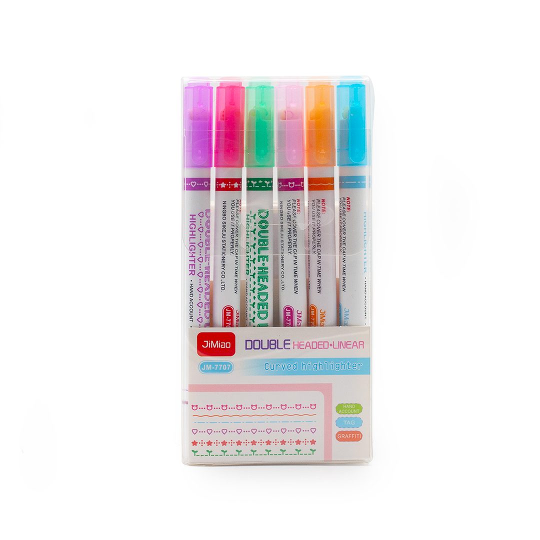 Image shows a set of pastel dual tip roller pens