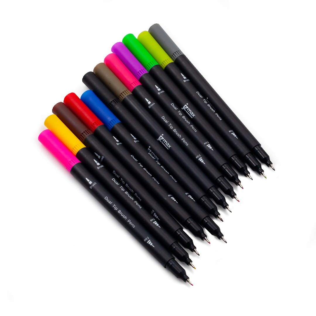 Image shows a set of dual tip pens