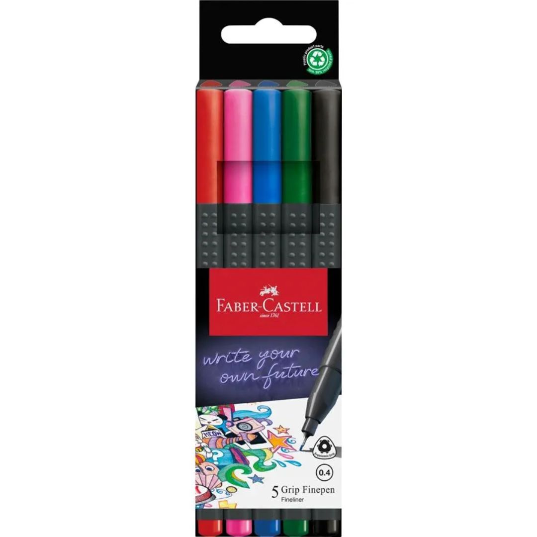 Faber-Castell Grip Fine Pens (wallet of 5)