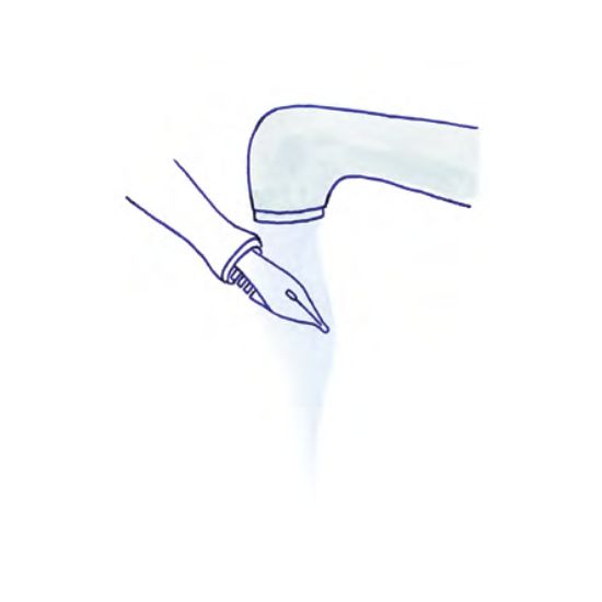 Image demonstrates how to clean a fountain pen