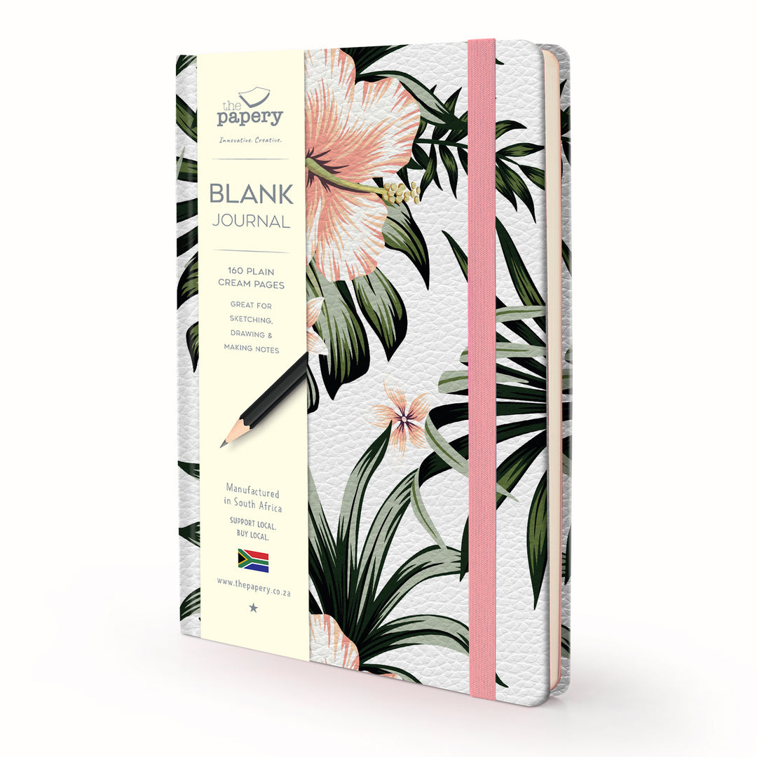 Image shows a hibiscus blank journal