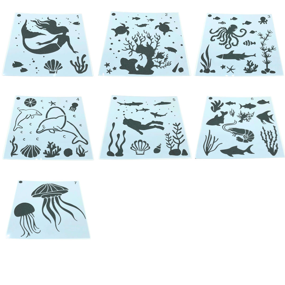 Sea Theme Journaling Stencil Set