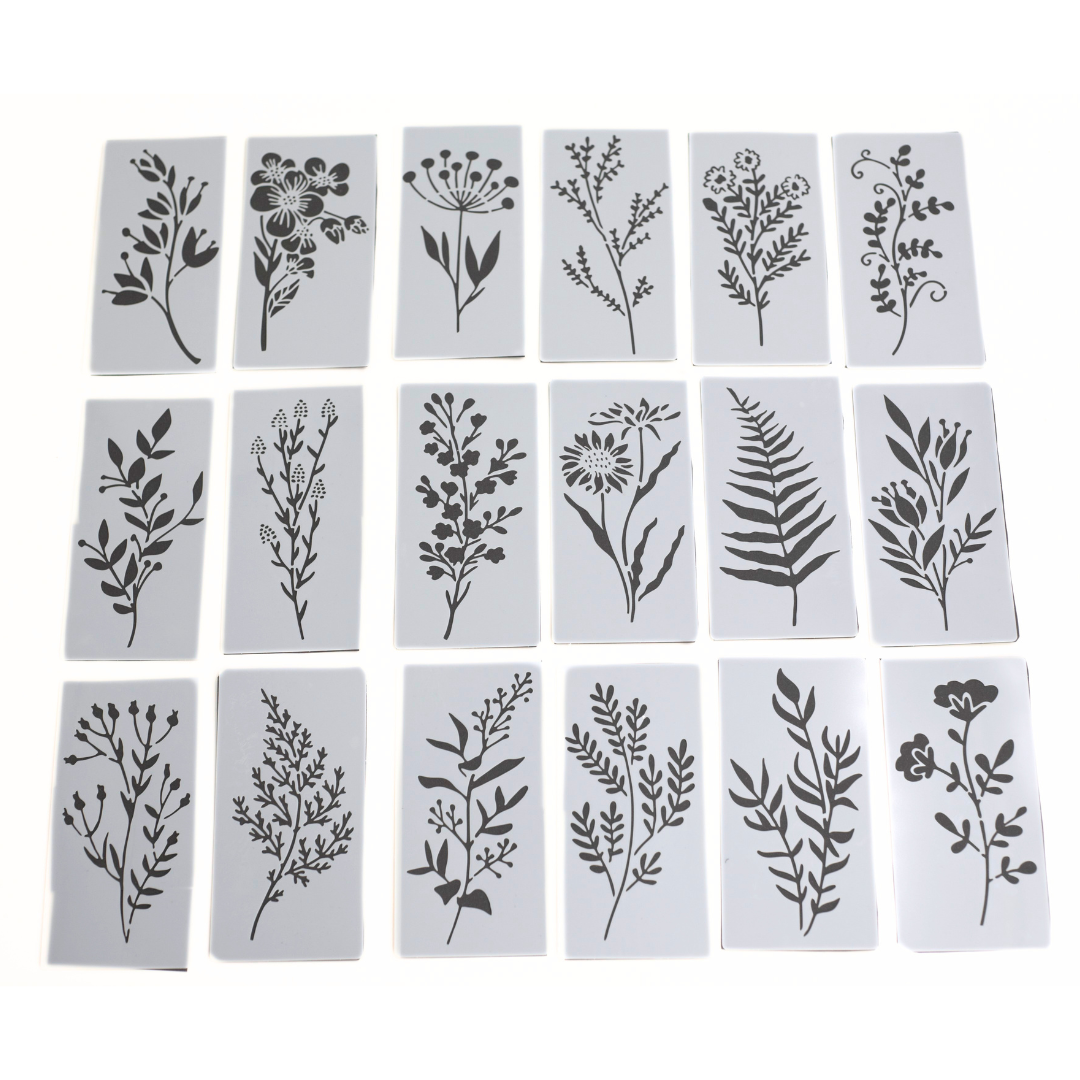 Floral Journaling Stencil Set of 18