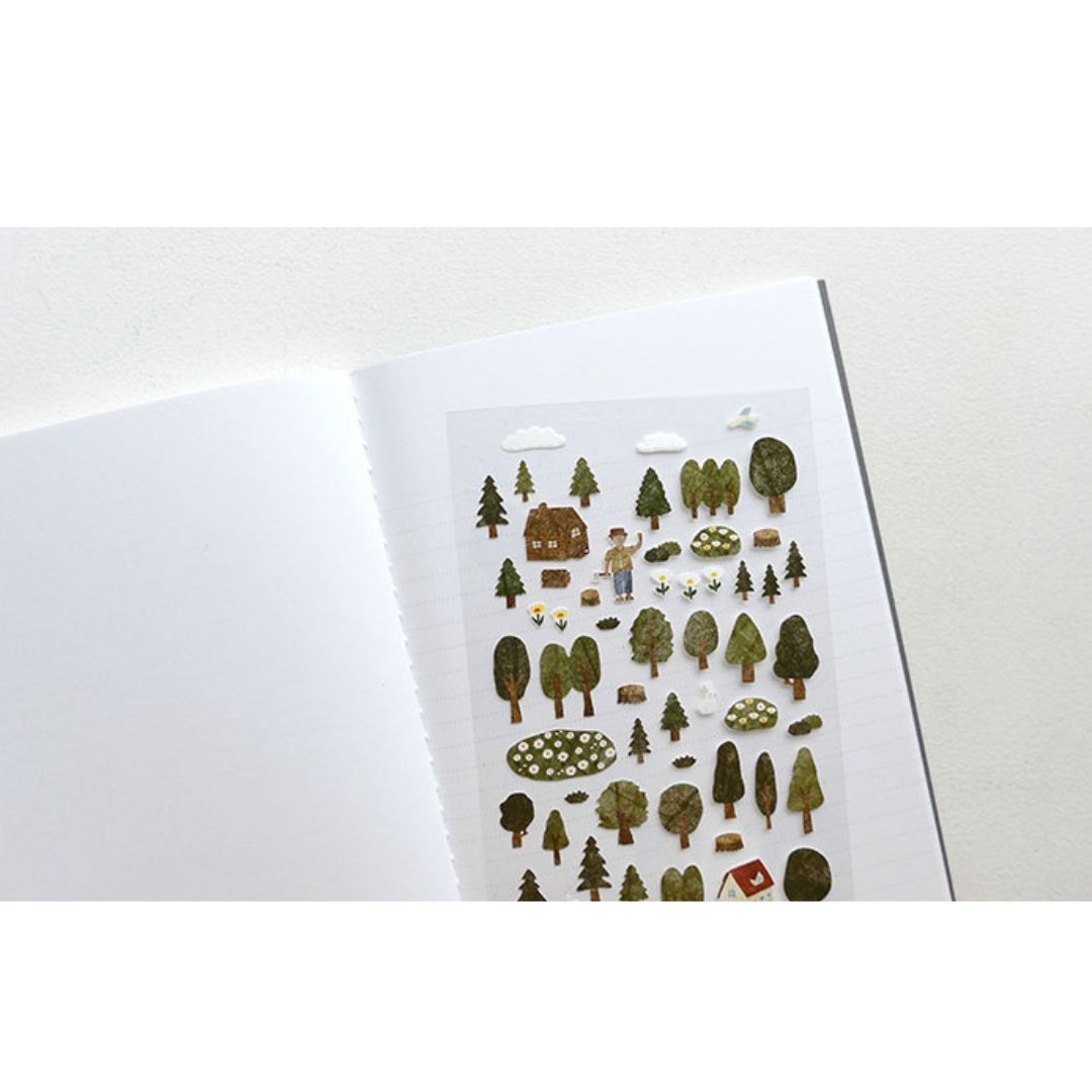 Image shows a sticker pack with forest theme