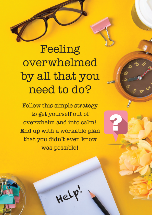 Image shows a OOO EBOOK (Out of Overwhelm)