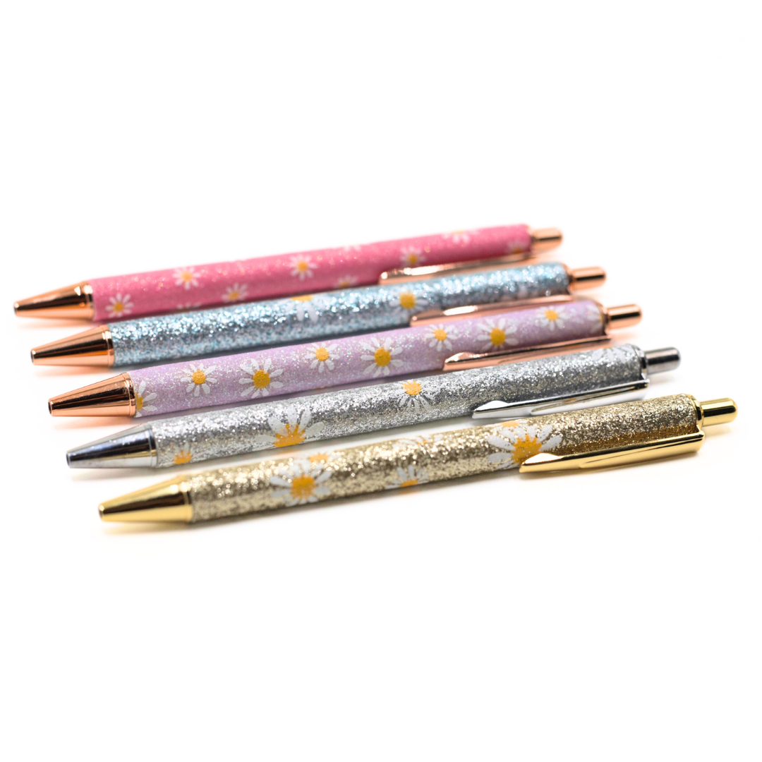 Glitter Daisy Pens