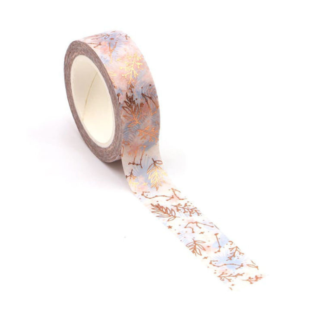 Decorative tape with floral pattern on a white background