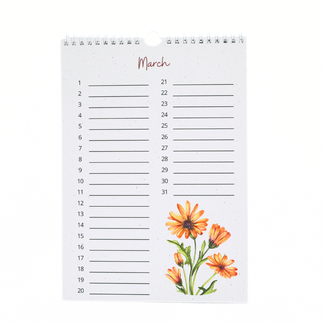 Nature's Palette Birthday Calendar