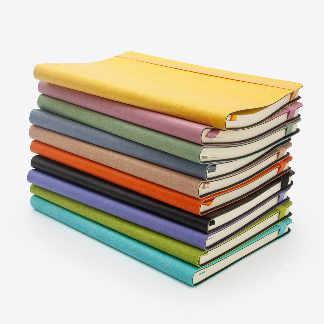 Image shows a group of Flexi softcover journals