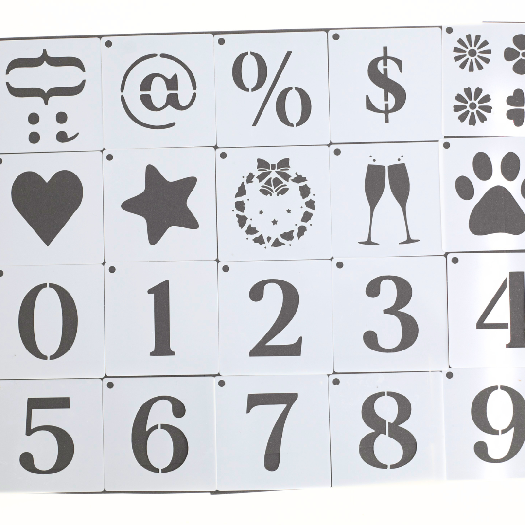 Letters, Numbers and Symbols Journaling Stencil Set