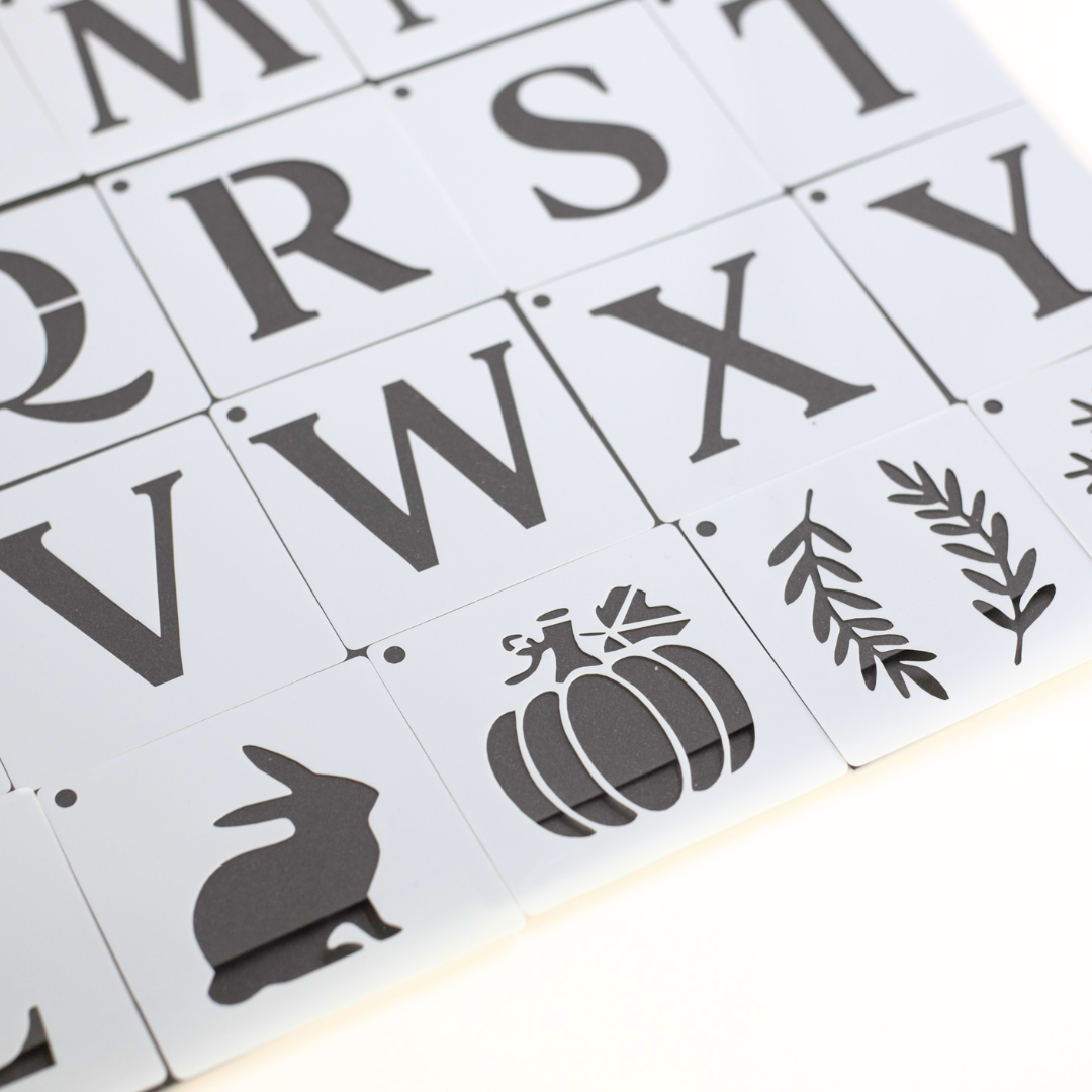 Letters, Numbers and Symbols Journaling Stencil Set