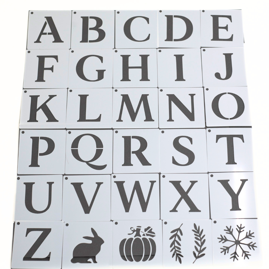 Letters, Numbers and Symbols Journaling Stencil Set
