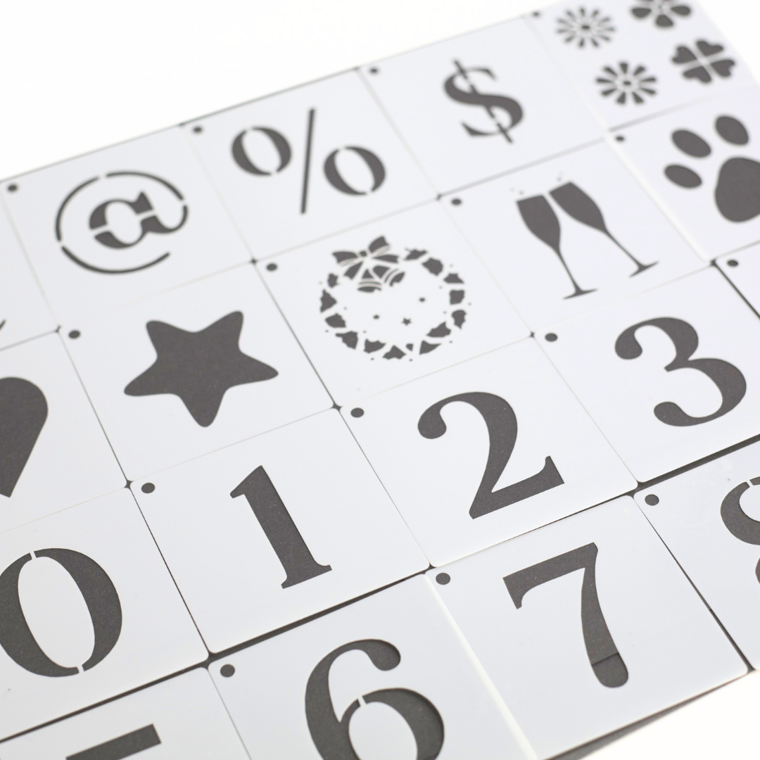 Letters, Numbers and Symbols Journaling Stencil Set