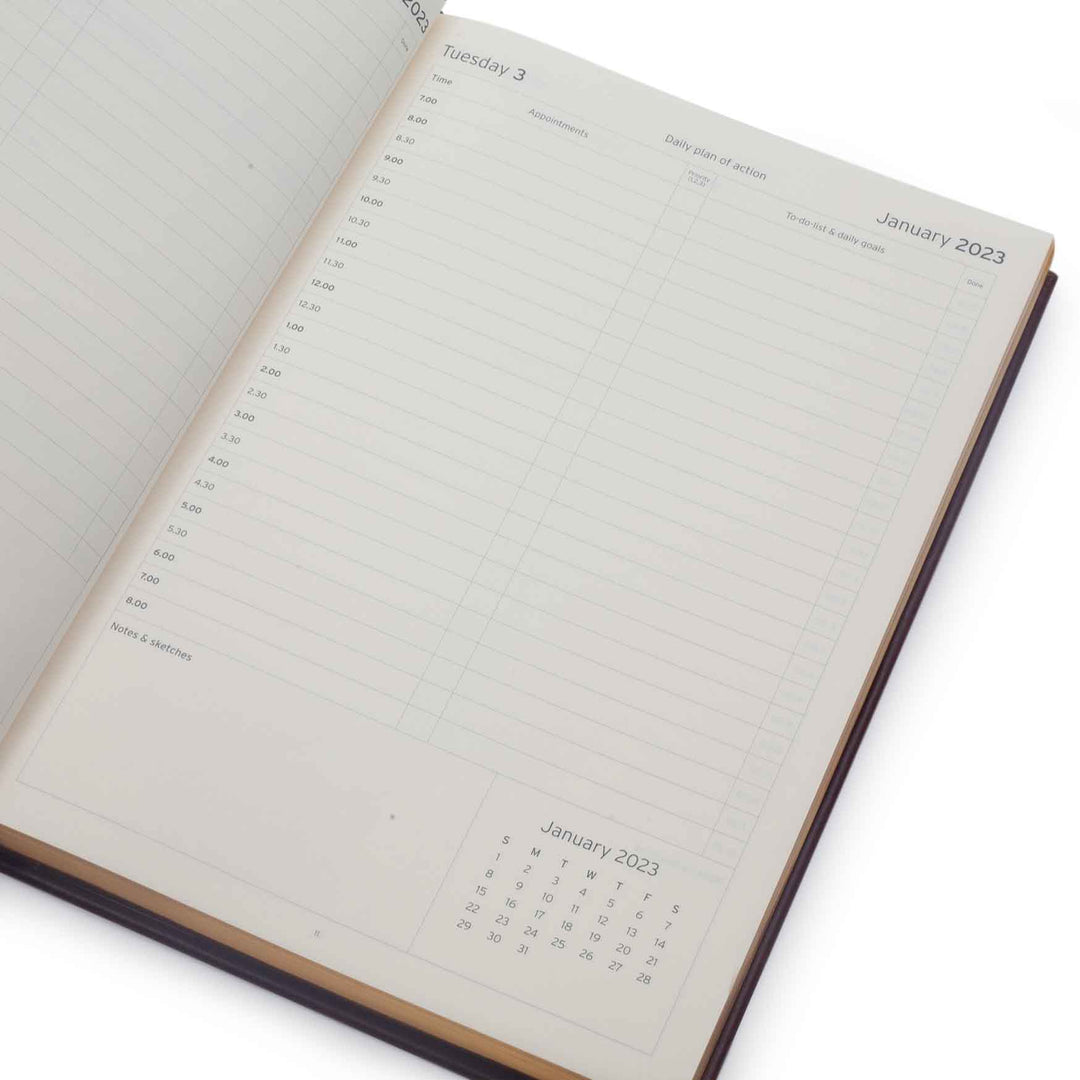 Image shows the daily page of a Mauriati Planner