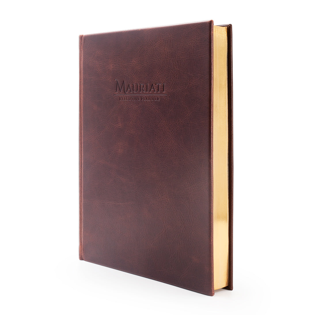 Image shows a Rustik Brown Leather Mauriati Planner